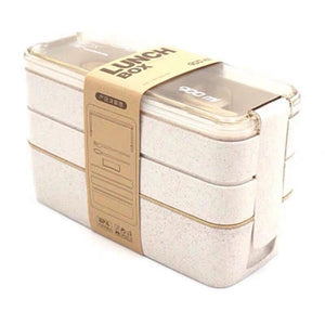 900ml Portable Healthy Material Lunch Box 3 Layer Wheat Straw Bento Boxes Microwave Dinnerware Food Storage Container Foodbox