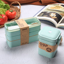 Load image into Gallery viewer, 900ml Portable Healthy Material Lunch Box 3 Layer Wheat Straw Bento Boxes Microwave Dinnerware Food Storage Container Foodbox