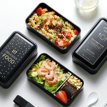 Load image into Gallery viewer, Portable Rectangular Lunch Box Double Plastic Health Material Bento Box 1200ml Microwave Tableware Food Storage Container Lunch