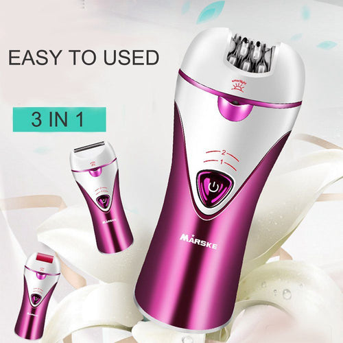 MARSKE Epilator Cordless Electric Hair Removal Epilator 3 in 1 Rechargeable Razors Women Bikini Trimmer Hair Removal Shaver Sa