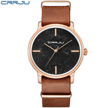 Load image into Gallery viewer, CRRJU Women Fashion Simulation Wooden Color Watches Men Quartz Casual wooden lover&#39;s Leather Strap Wristwatch Relogio Masculino