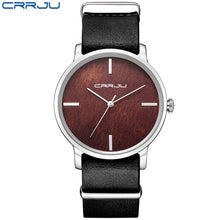 Load image into Gallery viewer, CRRJU Women Fashion Simulation Wooden Color Watches Men Quartz Casual wooden lover&#39;s Leather Strap Wristwatch Relogio Masculino