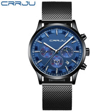 Load image into Gallery viewer, CRRJU Mens Watches Top Brand Luxury Sport Quartz All Steel Male Clock Military Camping Waterproof Chronograph Relogio Masculino