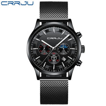 Load image into Gallery viewer, CRRJU Mens Watches Top Brand Luxury Sport Quartz All Steel Male Clock Military Camping Waterproof Chronograph Relogio Masculino