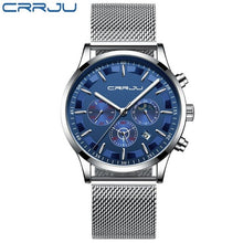 Load image into Gallery viewer, CRRJU Mens Watches Top Brand Luxury Sport Quartz All Steel Male Clock Military Camping Waterproof Chronograph Relogio Masculino