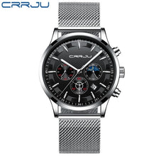 Load image into Gallery viewer, CRRJU Mens Watches Top Brand Luxury Sport Quartz All Steel Male Clock Military Camping Waterproof Chronograph Relogio Masculino