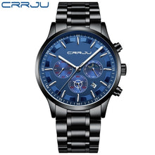 Load image into Gallery viewer, CRRJU Mens Watches Top Brand Luxury Sport Quartz All Steel Male Clock Military Camping Waterproof Chronograph Relogio Masculino