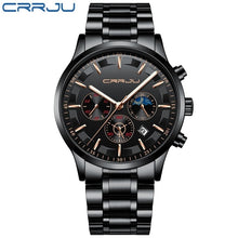 Load image into Gallery viewer, CRRJU Mens Watches Top Brand Luxury Sport Quartz All Steel Male Clock Military Camping Waterproof Chronograph Relogio Masculino