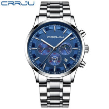 Load image into Gallery viewer, CRRJU Mens Watches Top Brand Luxury Sport Quartz All Steel Male Clock Military Camping Waterproof Chronograph Relogio Masculino