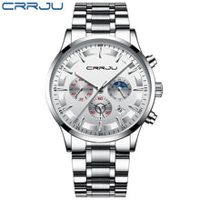 Load image into Gallery viewer, CRRJU Mens Watches Top Brand Luxury Sport Quartz All Steel Male Clock Military Camping Waterproof Chronograph Relogio Masculino