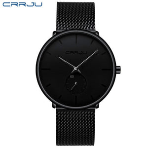 relogio masculino Crrju Watch Men Military Quartz Watch Mens Watches Top Brand Luxury Stainless Steel Sports Wristwatch Clock