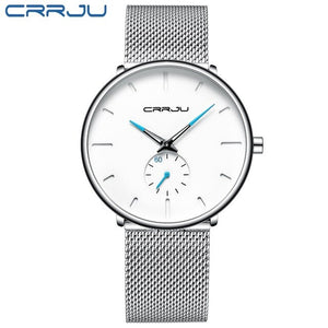 relogio masculino Crrju Watch Men Military Quartz Watch Mens Watches Top Brand Luxury Stainless Steel Sports Wristwatch Clock